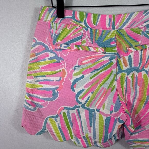 Lilly Pulitzer Pink Pout Shellabrate Scalloped Buttercup Shorts Size 0 Preppy - Picture 9 of 11
